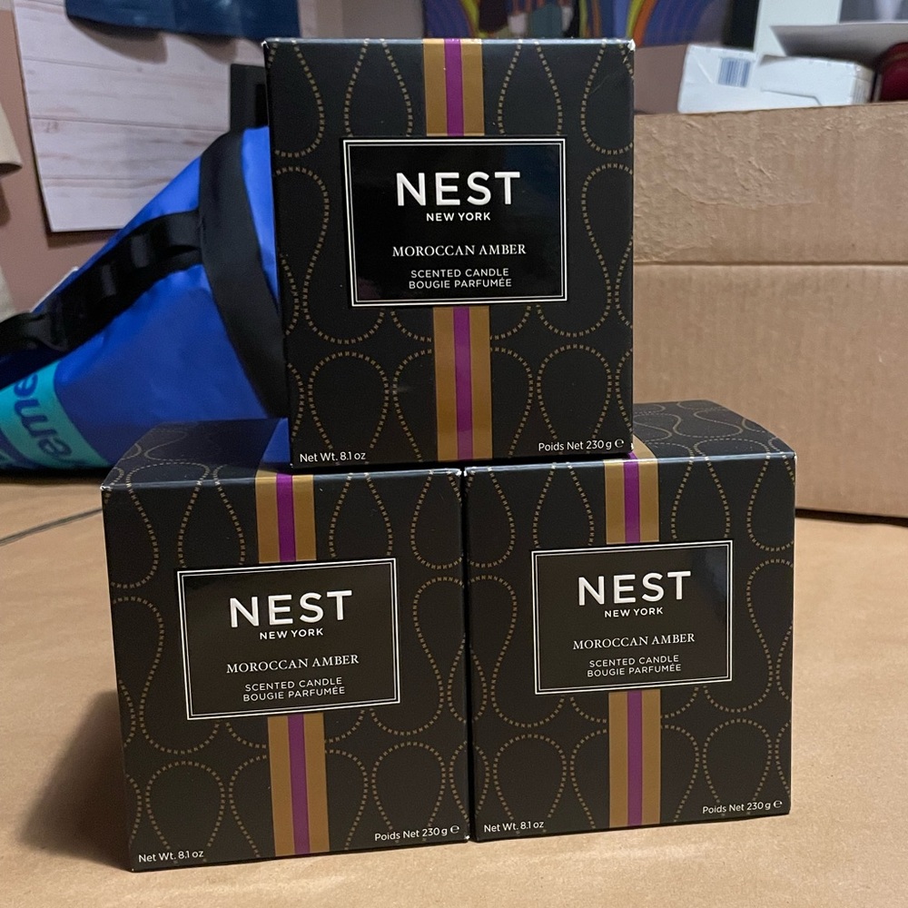 LOT OF 3 Nest New York Moroccan Amber Scented Candles 8.1 oz NEW